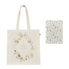 Cotton book bag and notebook in floral pastel design