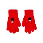 Pair of red gloves with guard icon