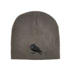 Grey beanie with black raven
