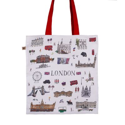 London illustrated icons canvas tote bag