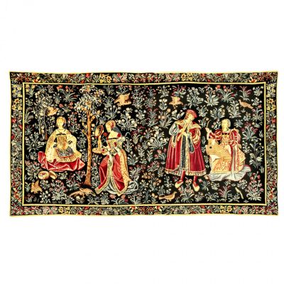 Verdure with deer and shields tapestry
