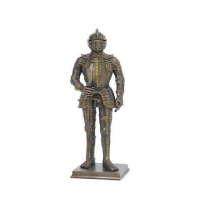16th Century Knight in Armour - A knight standing holding a sword, with gold and faux silver accents.

