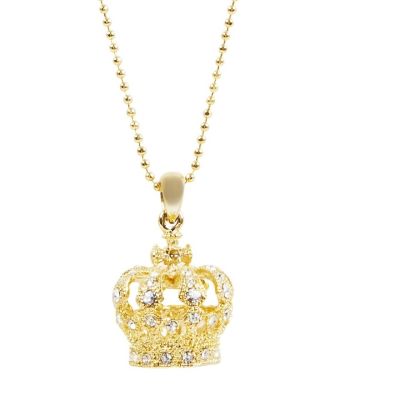 3D Crown long necklace