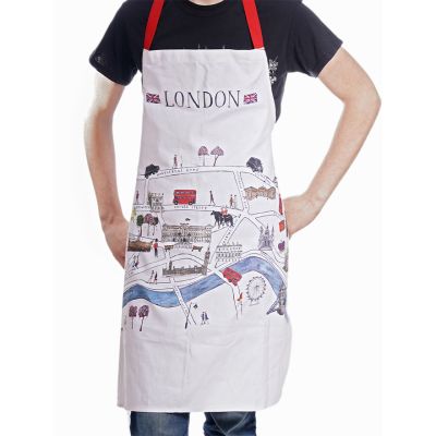 London map apron worn front view
