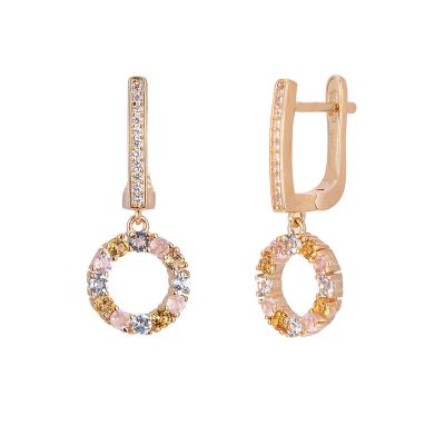 Gold plated rose gold drop earrings