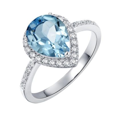 Sterling silver blue topaz ring