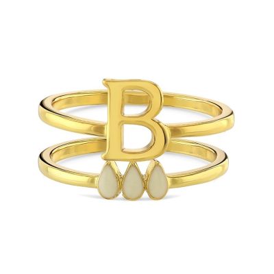 Anne Boleyn 'B' initial stacking ring