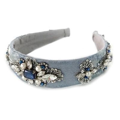 Blue and silver jewelled slim headband