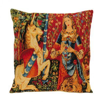 Flemish Tapestries Lady and the Unicorn tapestry cushion - Smell