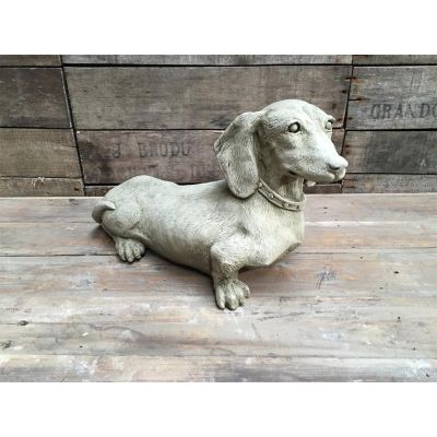 Victorian dachshund garden ornament 