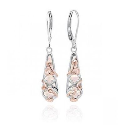 Clogau Tudor Court silver and rose gold mother of pearl earrings
