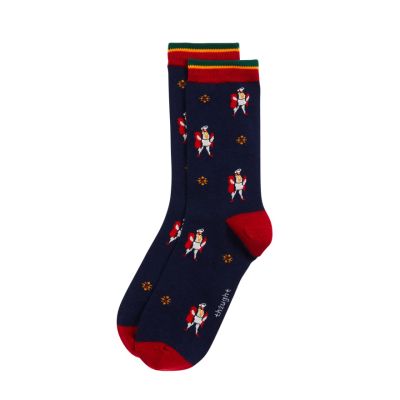 Henry VIII Pair of Socks - A navy blue pair of socks featuring images of Henry VIII.