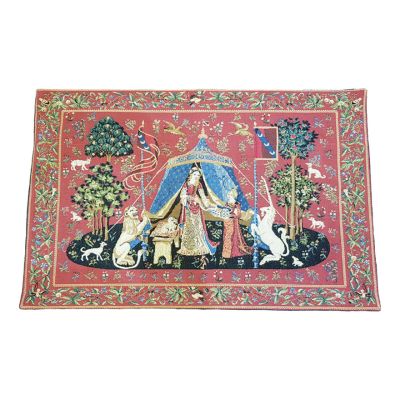 Verdure with deer and shields tapestry
