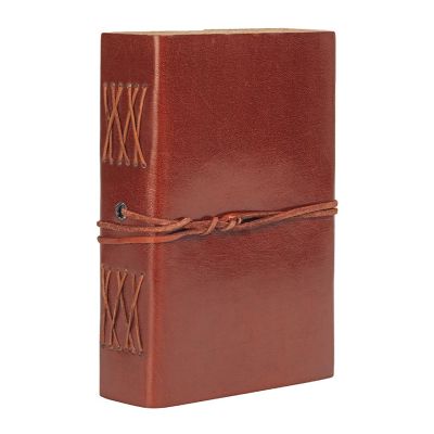 Medium leather bound stitched notebook