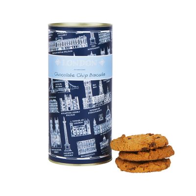 London landmarks chocolate chip biscuits drum 200g