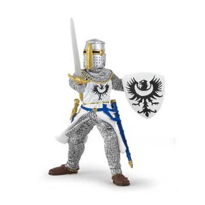 Medieval white knight in chainmail toy