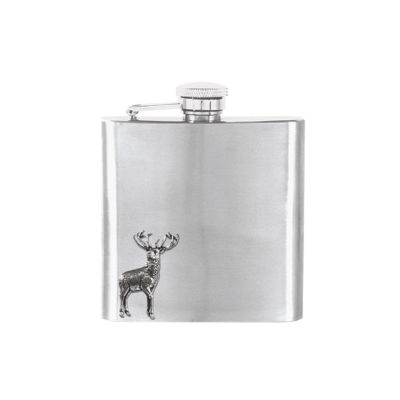 English pewter stag flask 