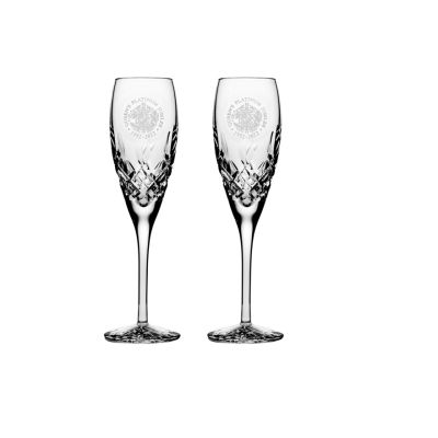 Platinum Jubilee Westminster crystal champagne flutes set of two