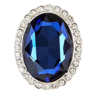 Faux sapphire brooch inspired by Princess Diana's style