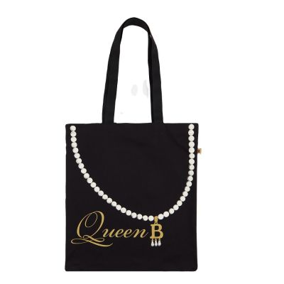 Anne Boleyn Queen 'B' initial necklace tote bag