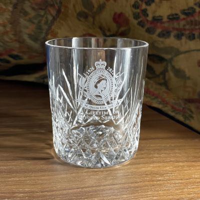 Queen Elizabeth II Commemorative crystal whisky tumbler