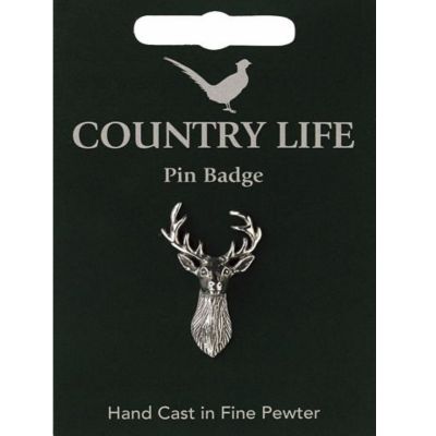 Stag pewter pin badge