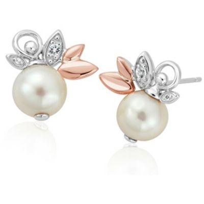 Clogau lily of the valley pearl stud earrings