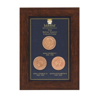 The royal family framed set of three coins