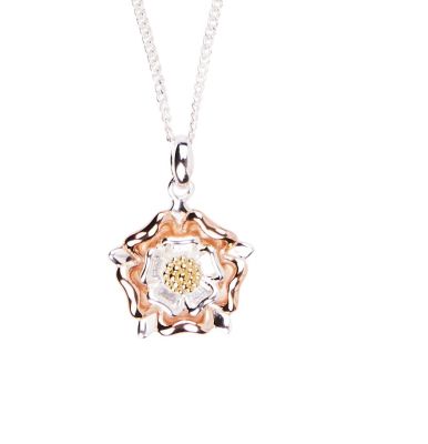 Tudor Rose silver pendant