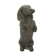 Standing dachshund dog ornament - bronze finish sculpture