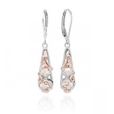 Clogau Tudor Court silver and rose gold mother of pearl earrings
