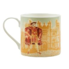 Illustrated Henry VIII at Hampton Court Palace fine bone china mug