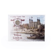 Tower of London framed lucky sixpence coin