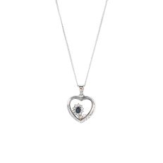 Silver and sapphire heart locket