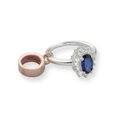Clogau Silver and rose gold engagement ring charm