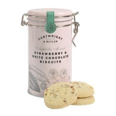 Cartwright & Butler Strawberry & White Chocolate Biscuits in Tin