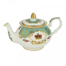Aqua, white and gold fine bone china Royal Palace teapot