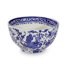 Blue Regal Peacock earthenware sugar bowl