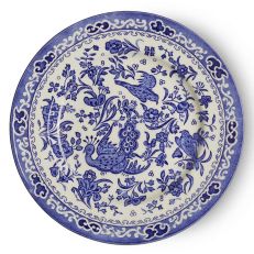 Blue Regal Peacock earthenware plate 17cm