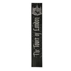 Black leather book mark with silver illustration of the Tower of London