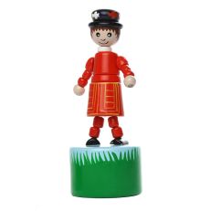 Traditional children's wooden Little London Beefeater push up toy
