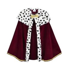 Red velvet cape with gold embroidery and fur