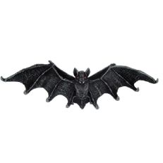Bat Key Hanger Ornament - An open winged bat ornament with hooks on the bottom of the wings.