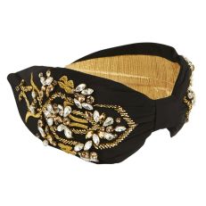 Black and gold jewelled headband