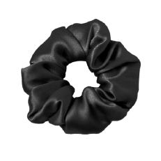 Black Silk Scrunchie - A black coloured hair scrunchie made of pure silk.