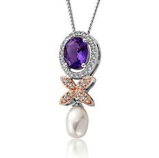 Clogau Queen's Jubilee Superbloom amethyst pendant necklace