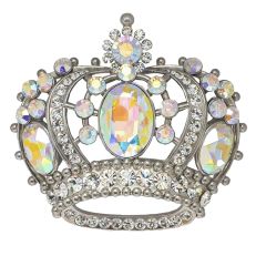 Crown clear and AB crystal statement brooch