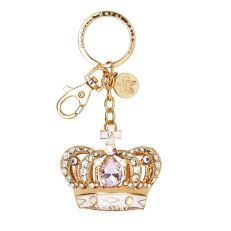 Crystal crown with jewel key ring