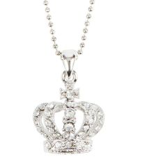Crystal crown long necklace