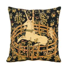 Flemish Tapestries Unicorn Tapestries - captive unicorn tapestry cushion